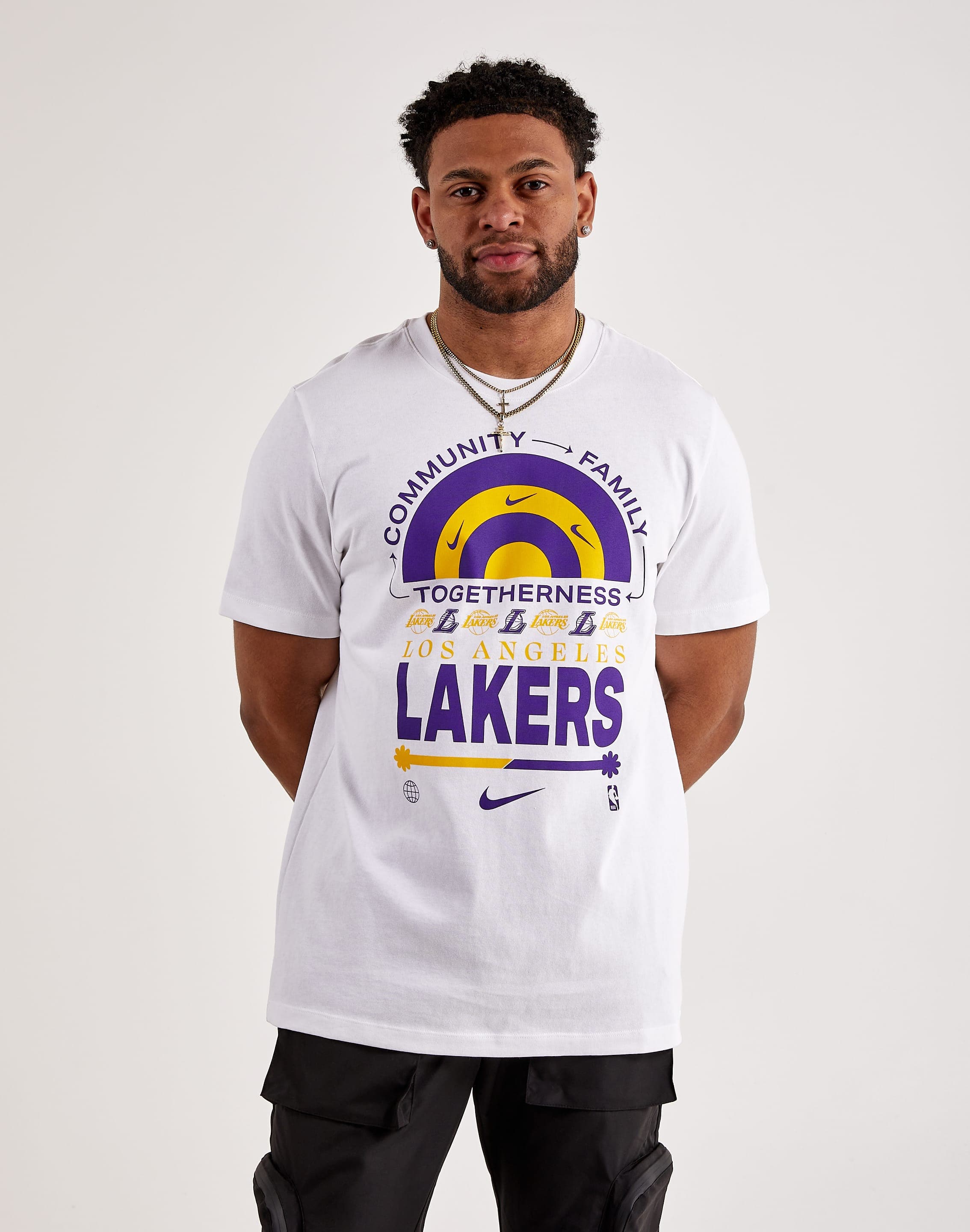 Nike Men's Los Angeles Lakers Purple Logo T-Shirt, Medium