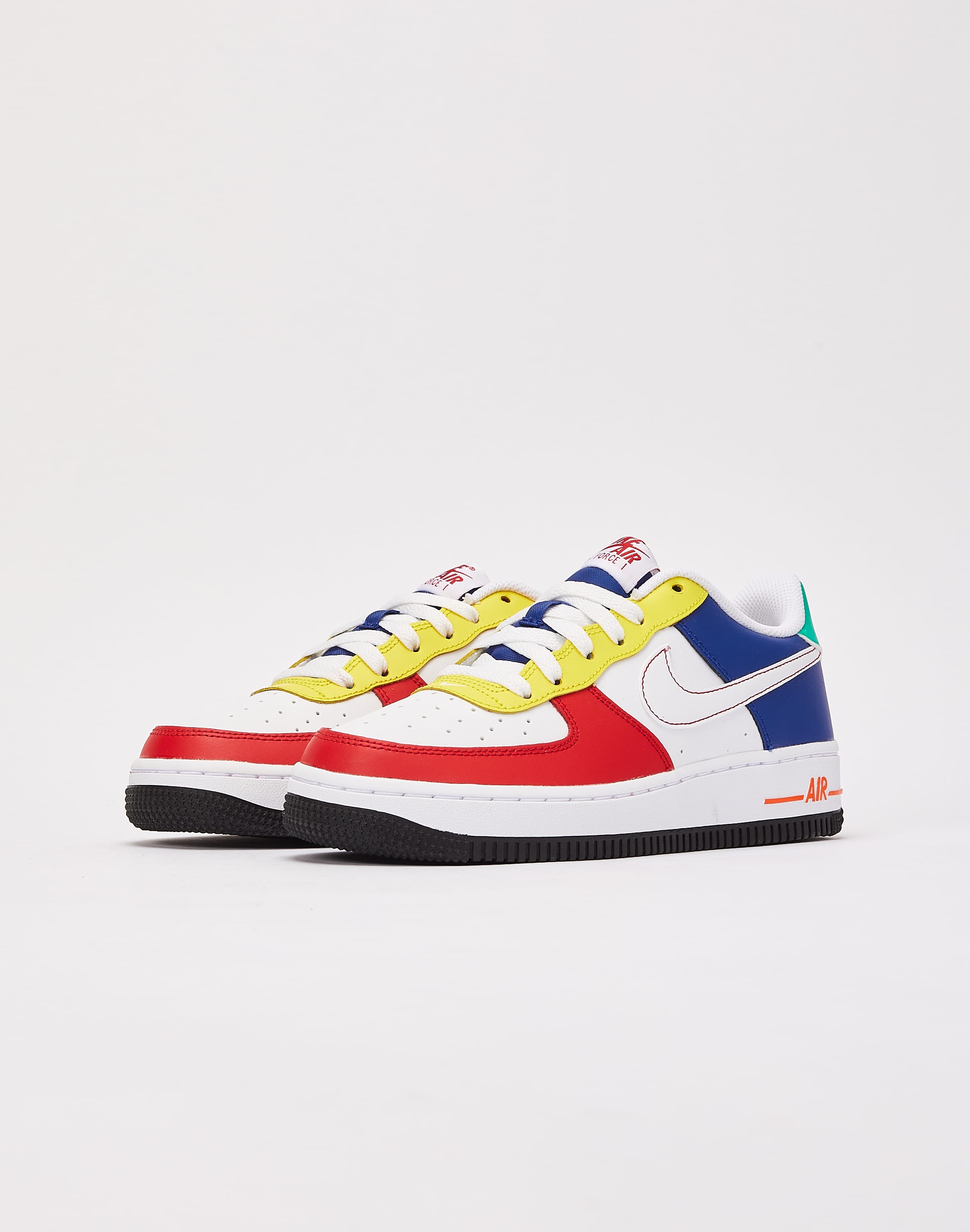 Nike Big Kids' Air Force 1 LV8 Casual Shoes Size 7.0 Leather Multicolor/Multicolor/Multicolor