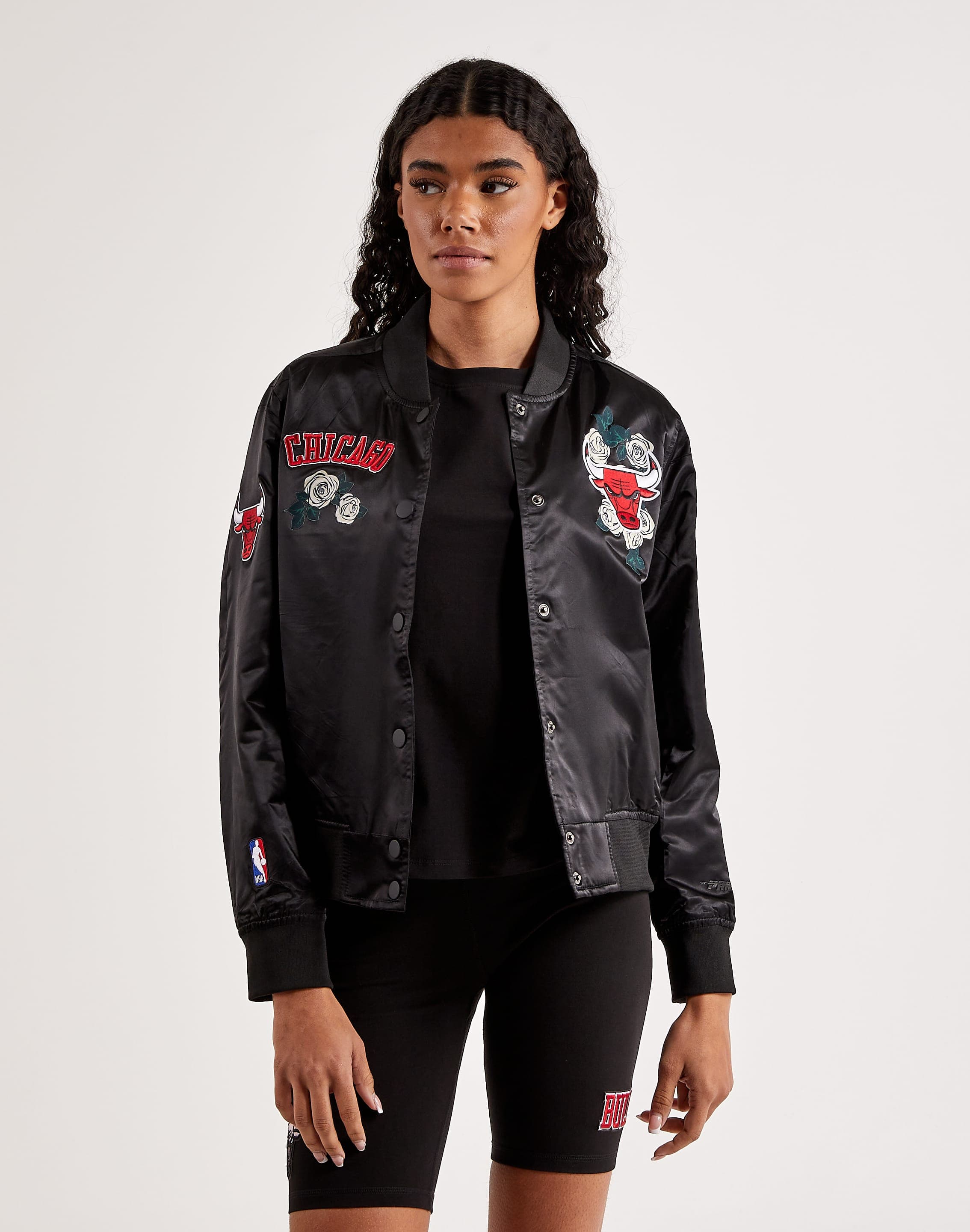 Pro Standard Women's Chicago Bulls Denim Varsity Bomber Jacket