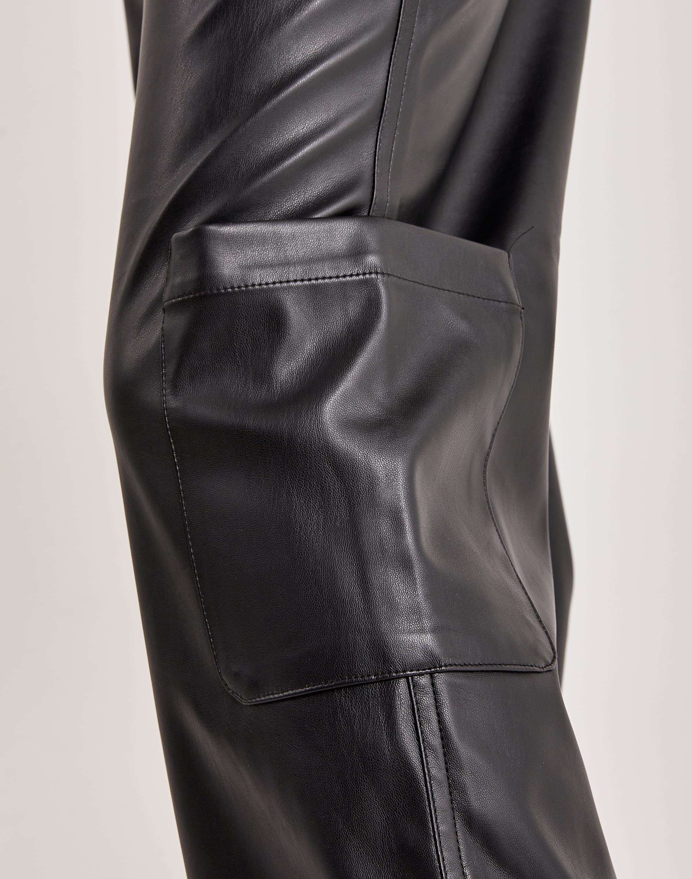 Red Fox Wide-Leg Leather Cargo Pants – DTLR