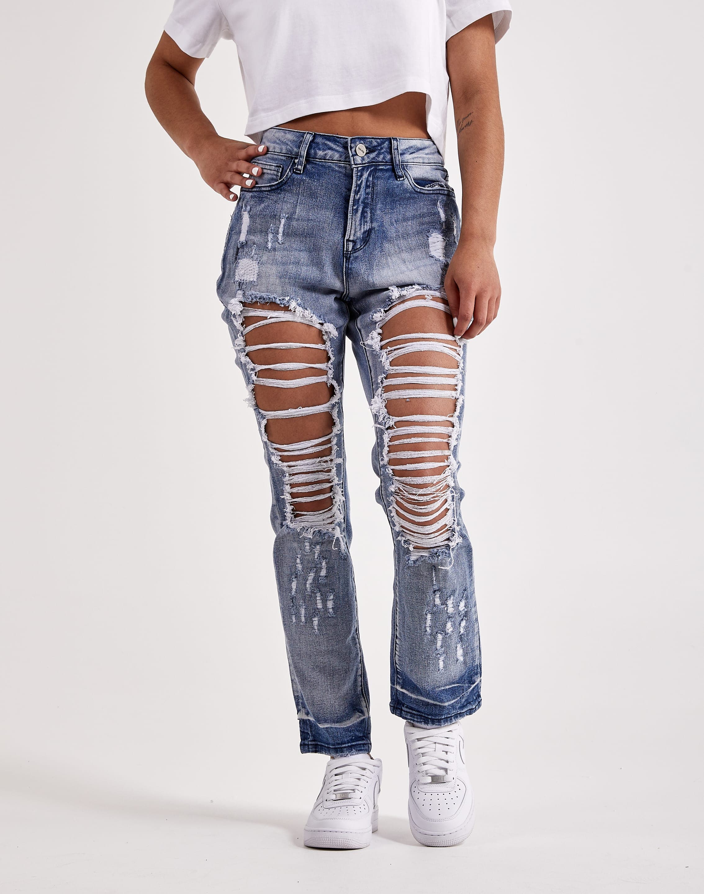 Smoke Rise Itzel High-Rise Straight Leg Ripped Jeans – DTLR
