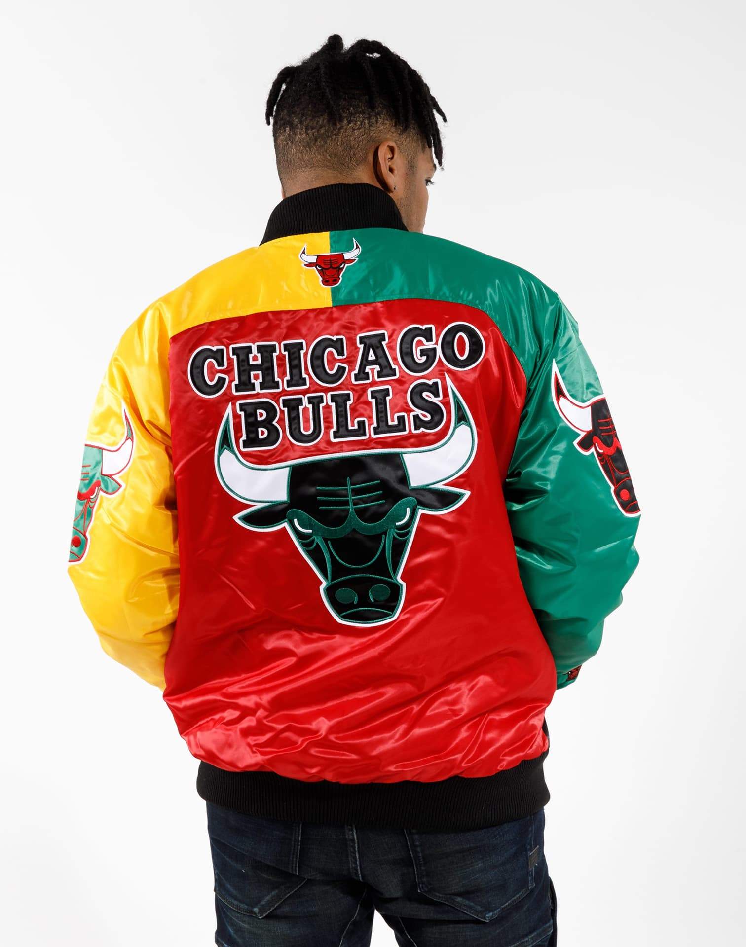 Starter Satin Color Block Chicago Bulls Black History Month Jacket