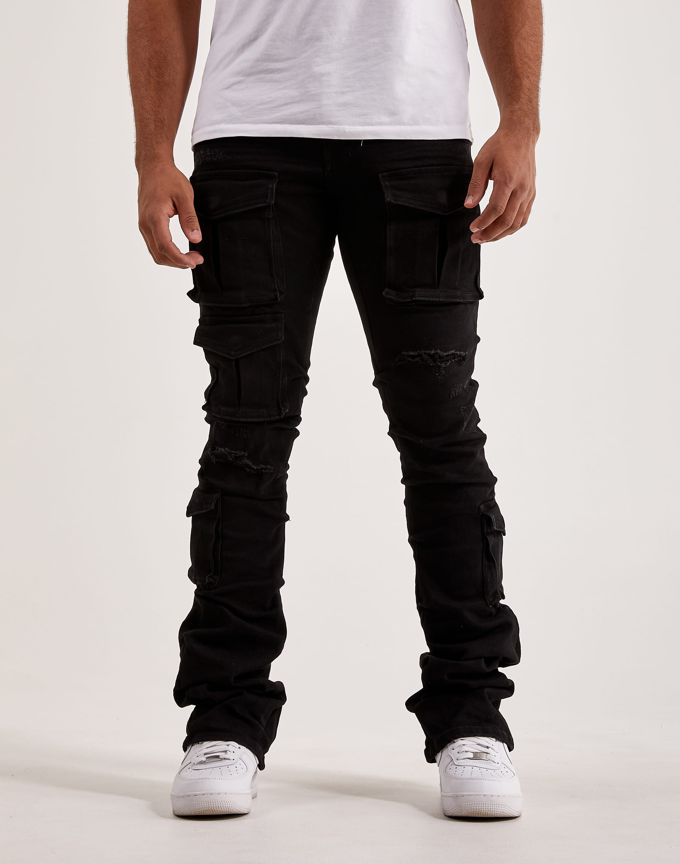 Axels Premium Denim Tommy Flare Jeans In Washed Black