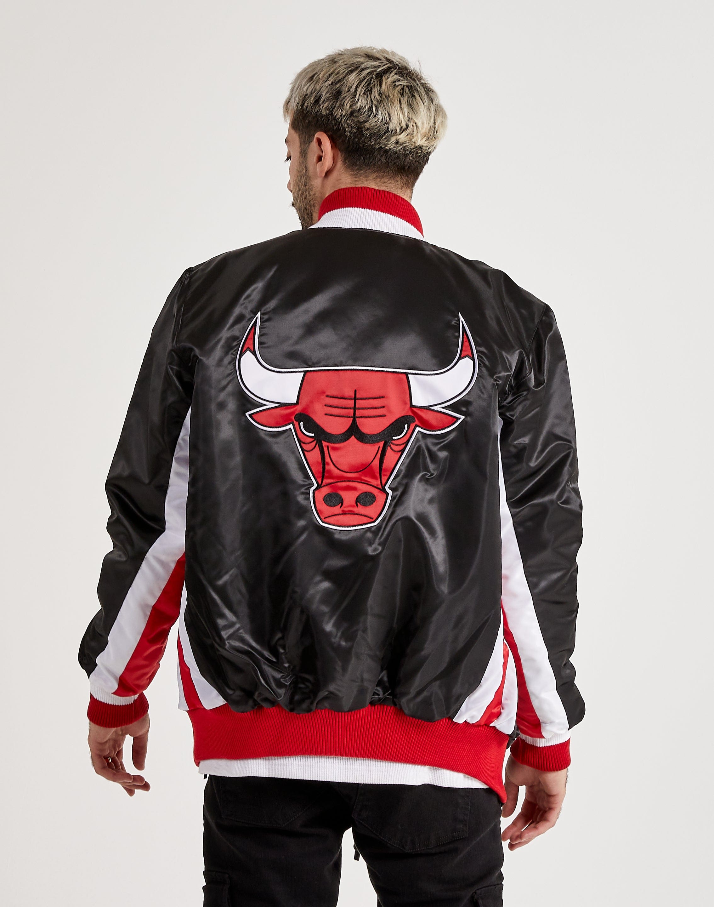 Satin NBA Chicago Bulls Starter Jacket Black - Jacket Makers