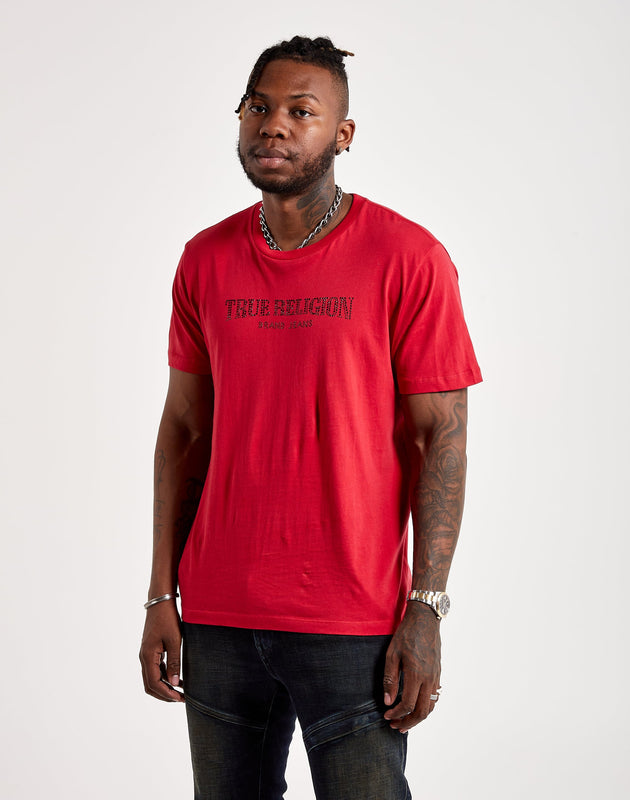 True Religion Arched Logo Jet Crystal Tee – DTLR