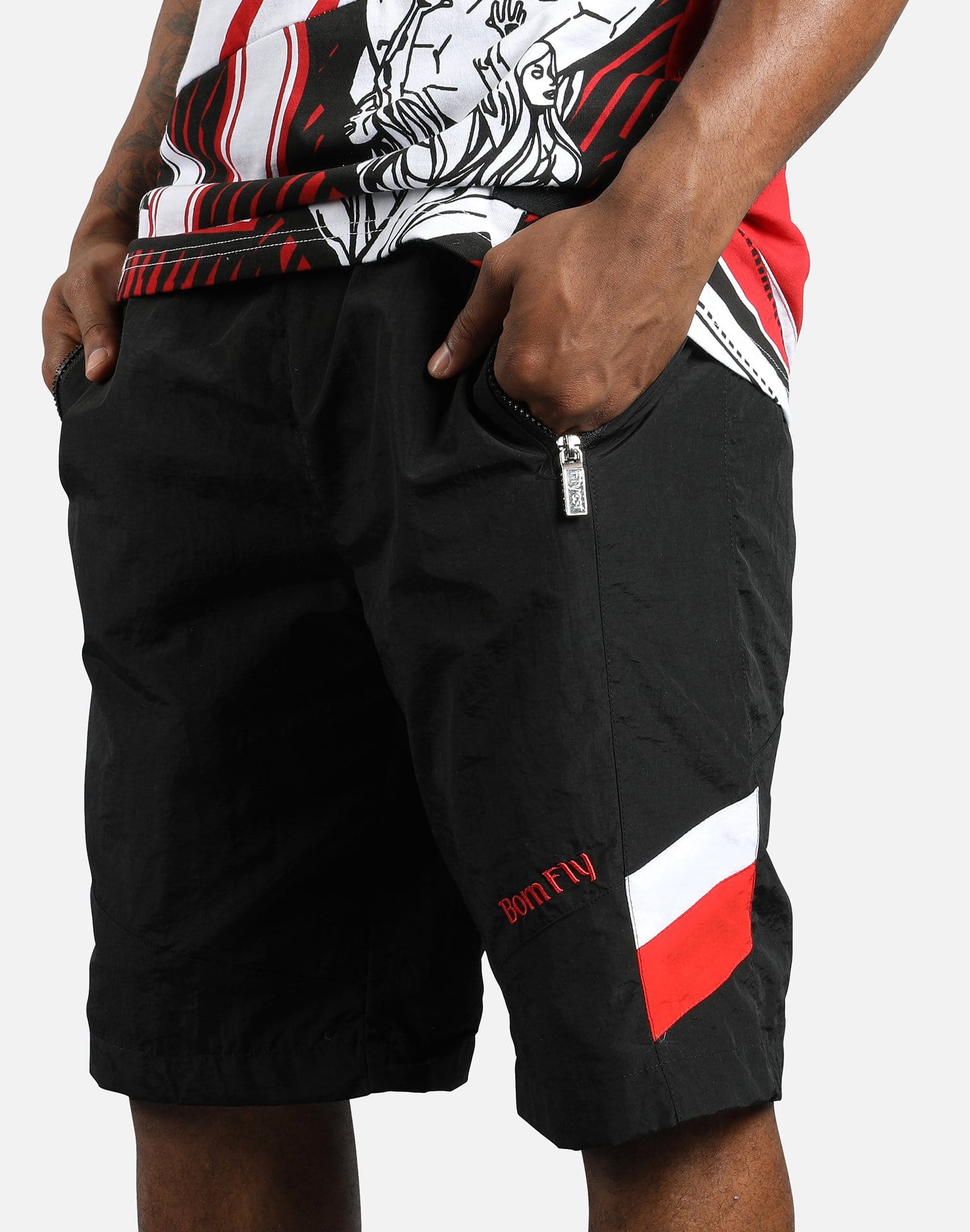 Born Fly Knickerbocker Nylon Shorts