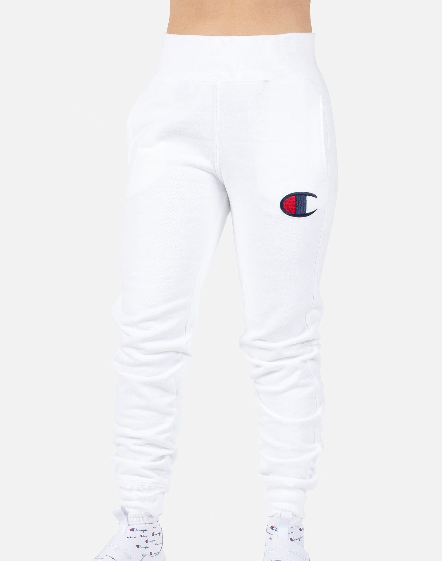 White discount champion joggers