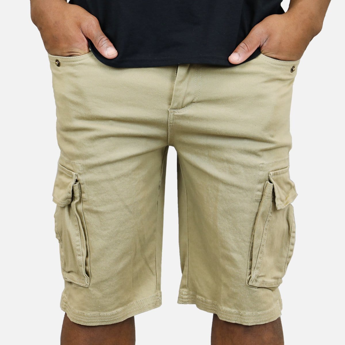 Denim House Basic V2 Twill Cargo Shorts (Khaki)