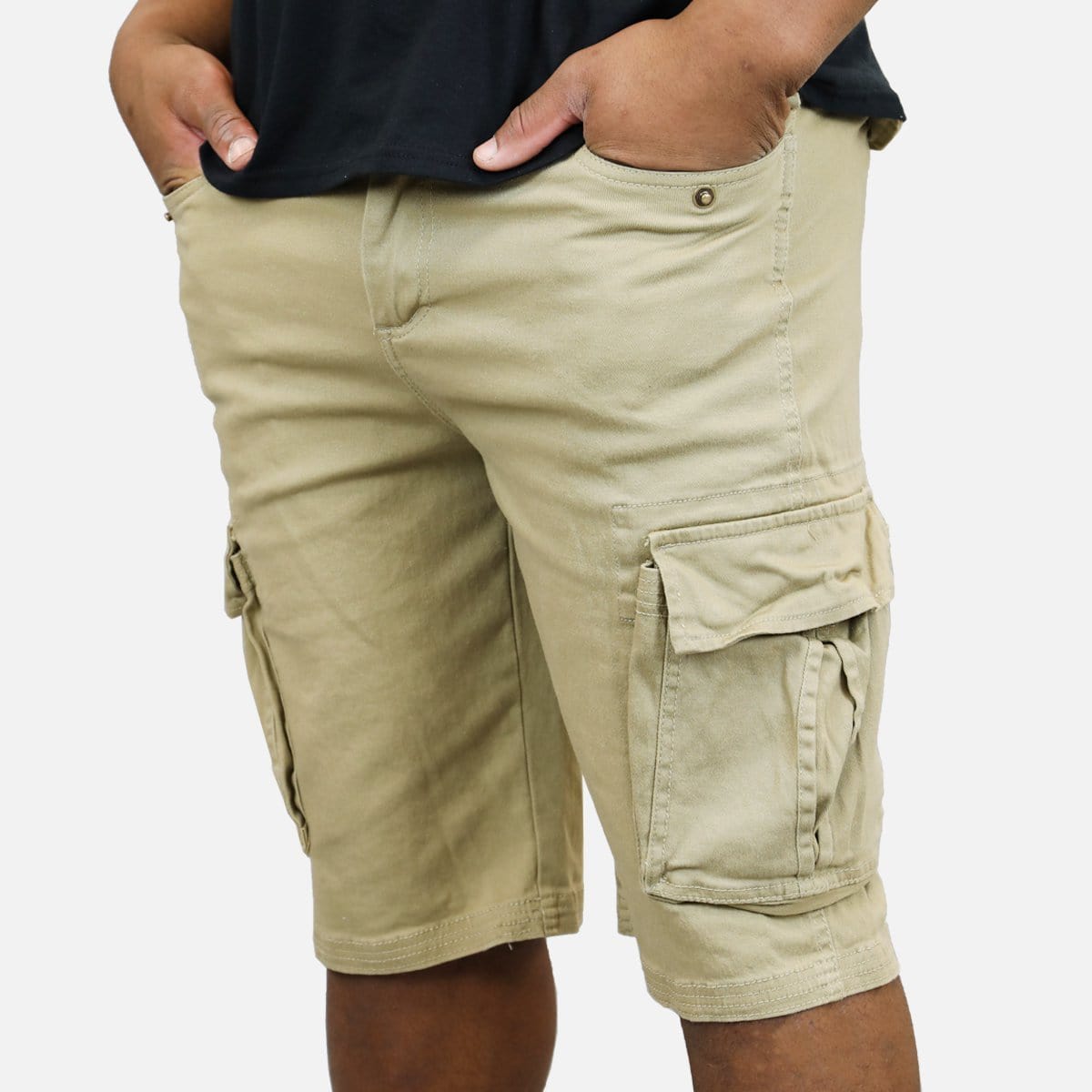 Denim House Basic V2 Twill Cargo Shorts (Khaki)