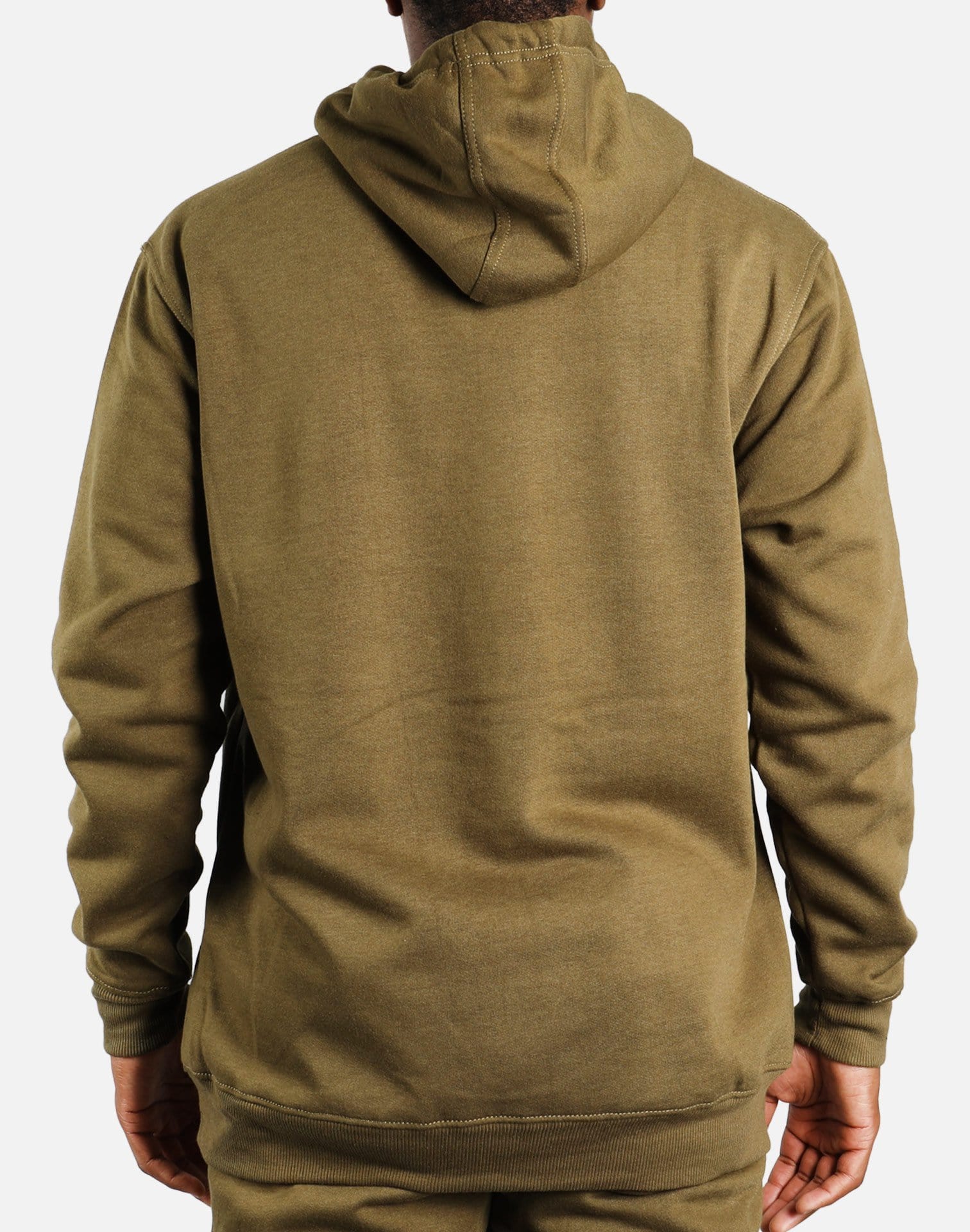 Denim House Basic Pullover Fleece Hoodie (Olive)