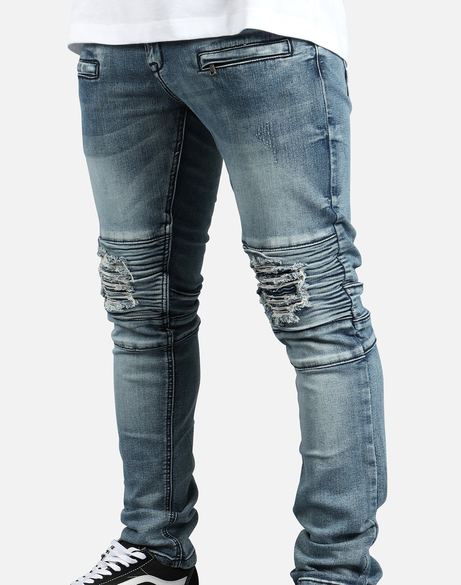 Kilogram Inc. Distressed Moto Jeans