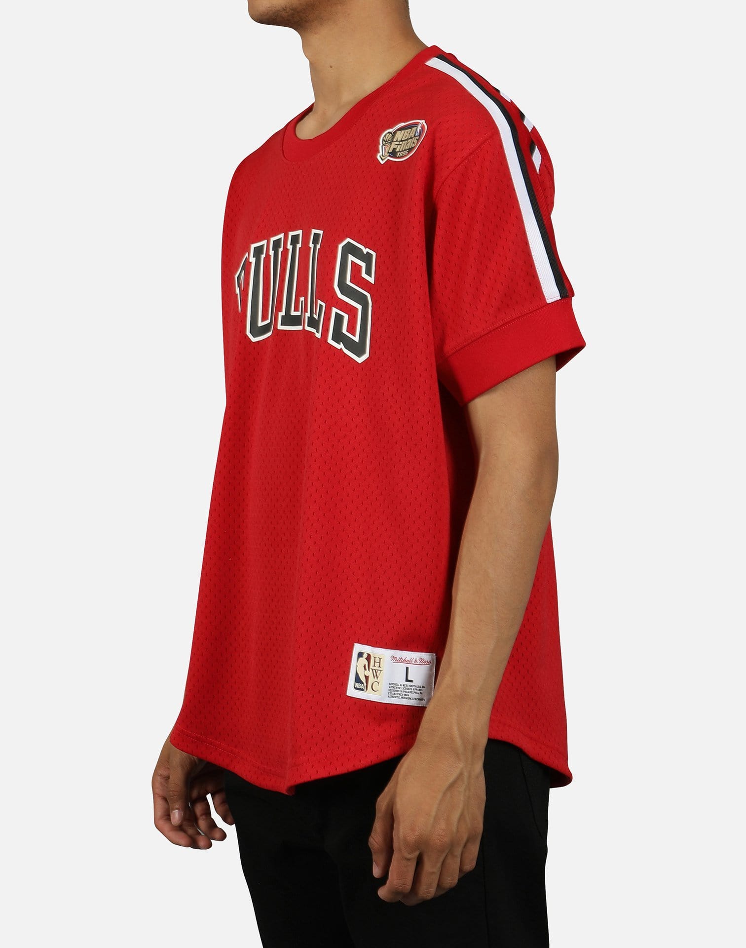 Mitchell & Ness Chicago Bulls Final Seconds Men's Red/Black V-Neck Mesh  Jersey Shirt
