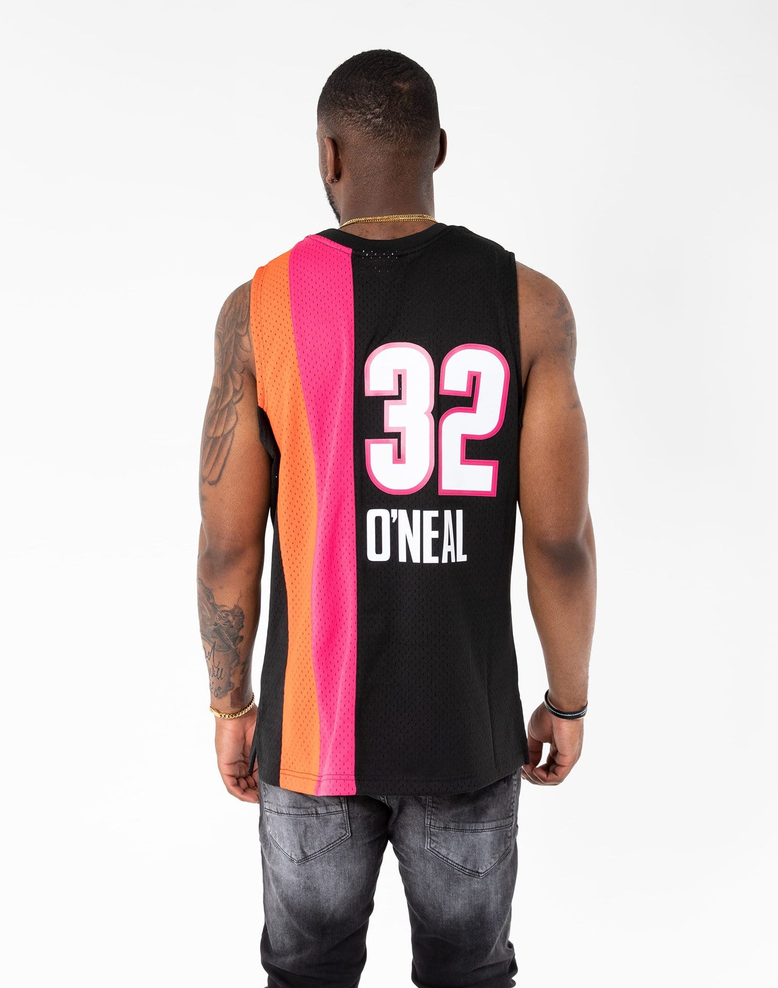 Men's Mitchell & Ness Shaquille O'Neal Pink/Black Miami Heat 2005