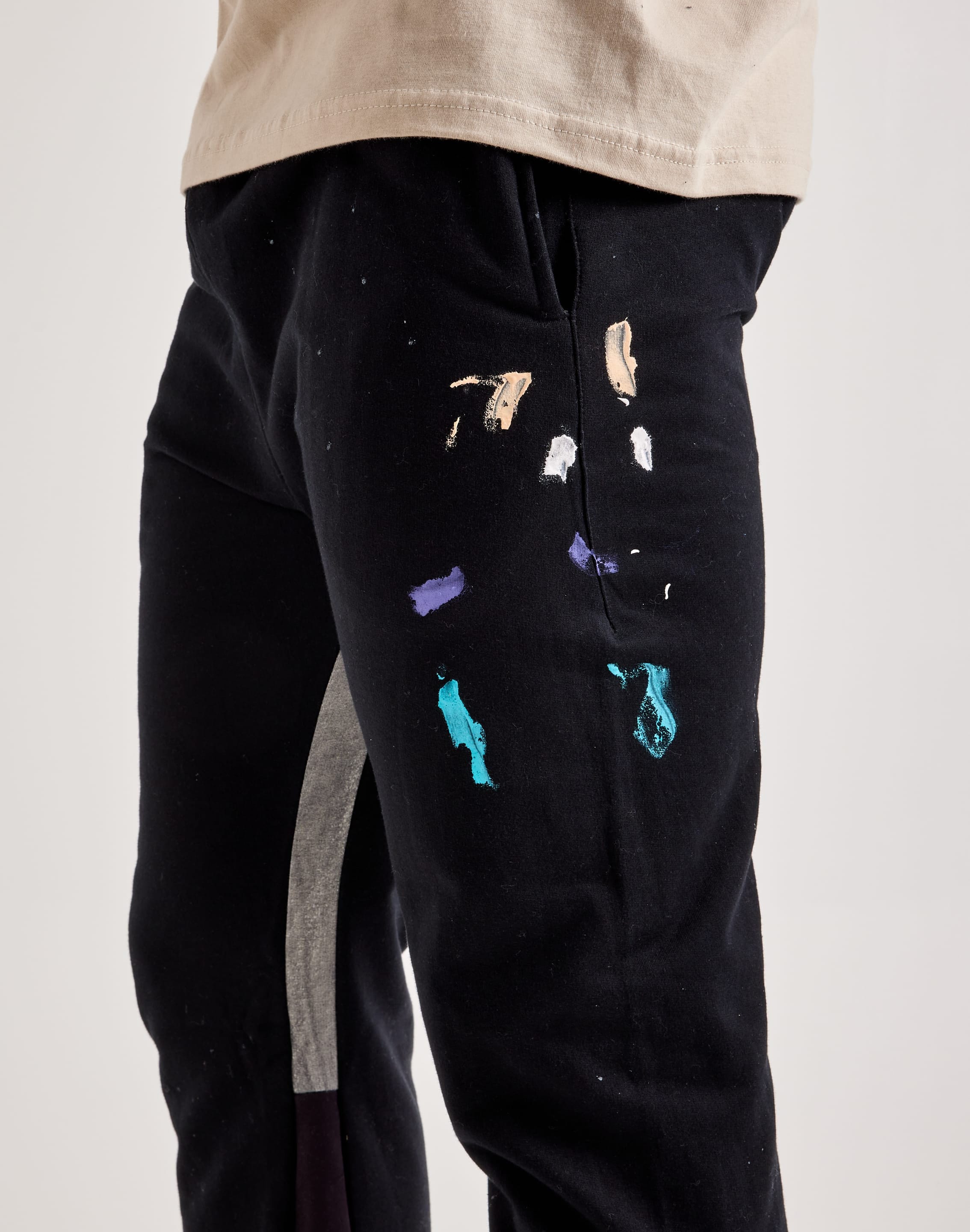Contrast Bootcut Sweatpants - Vintage Black