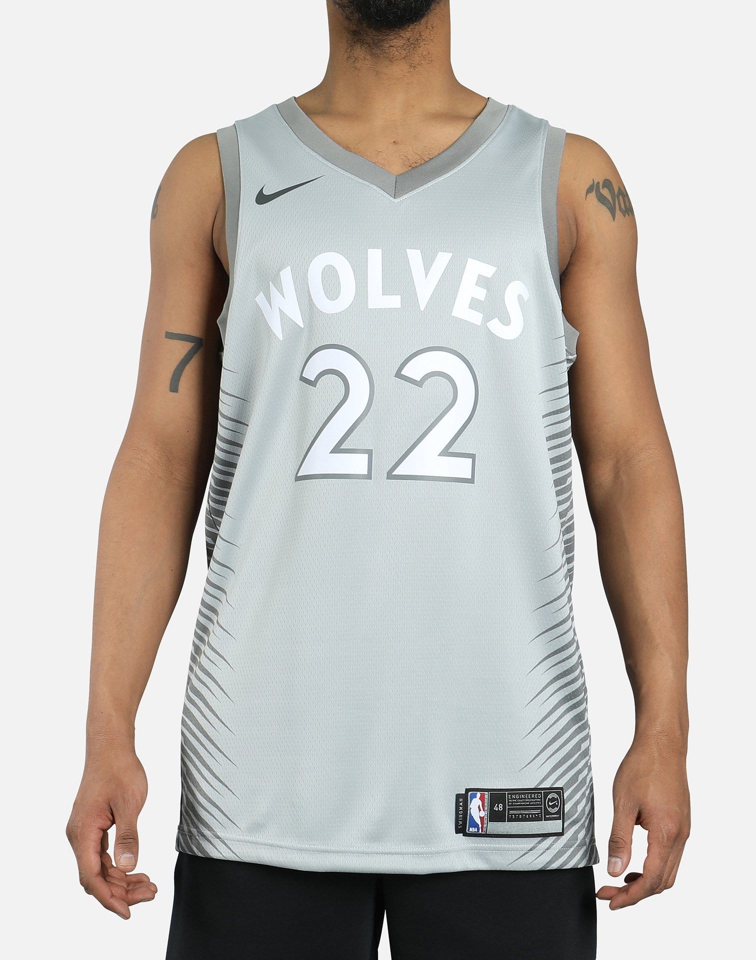 Minnesota Timberwolves Youth S 8 Towns 32 KAT City Edition Gray