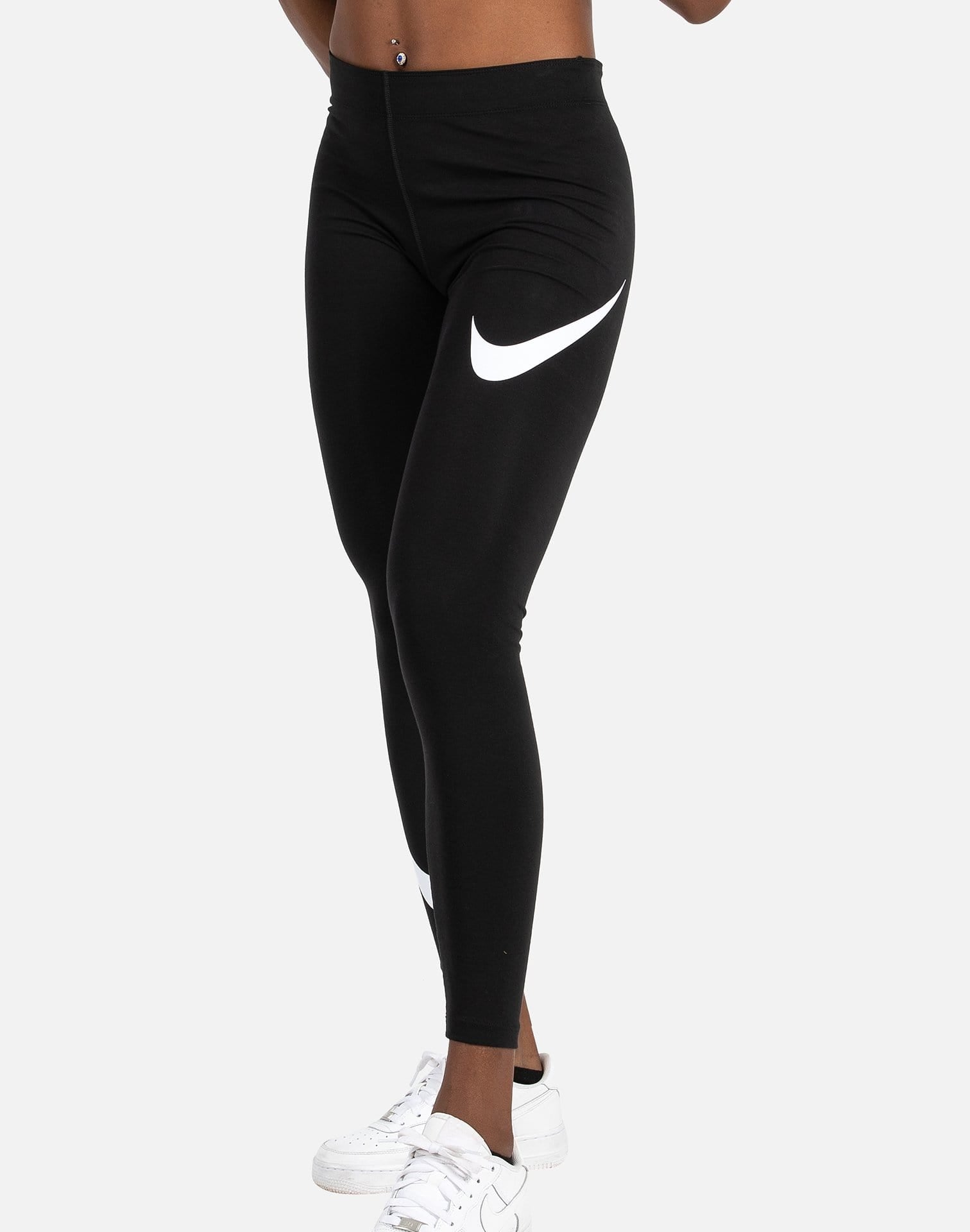Nike Black Swoosh Sportswear Leg-A-See Leggings Nike