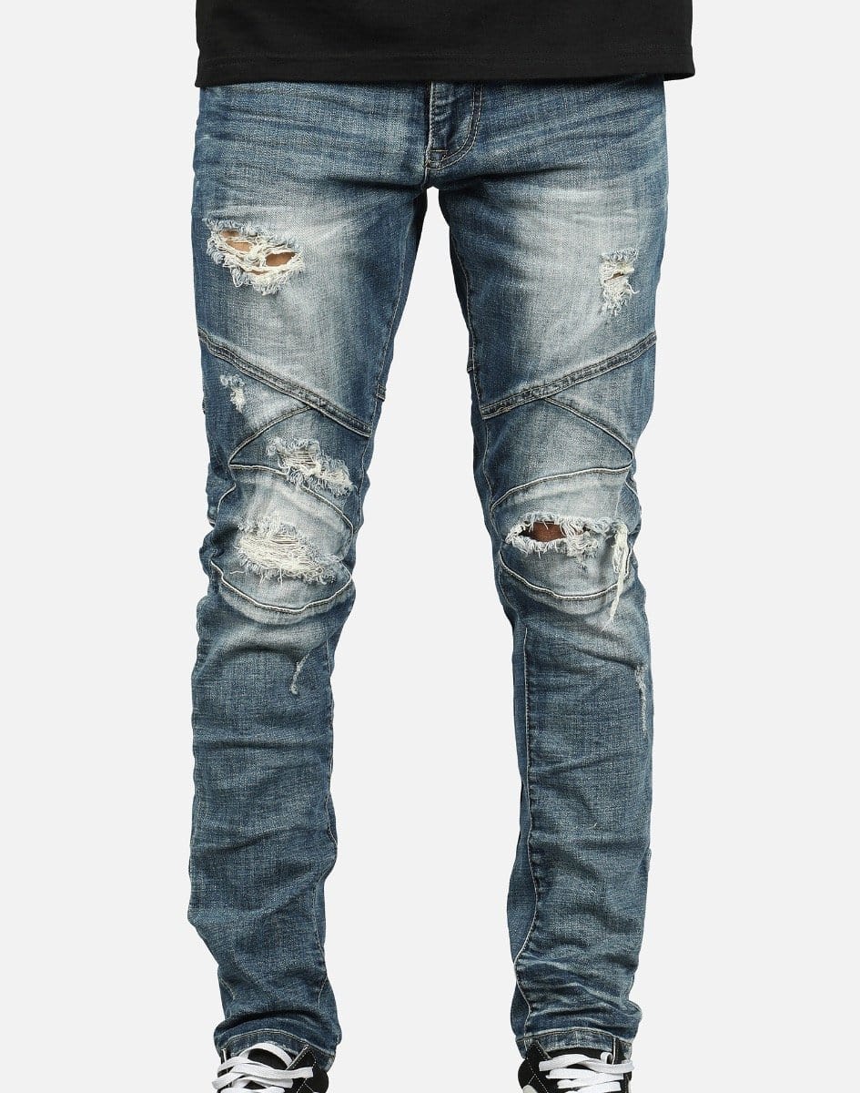 Smoke Rise Men's Knee Detail Moto Jeans